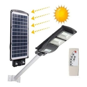 Foco Solar Led 40w Exterior C/ Sensor Y Control+ Brazo Metal