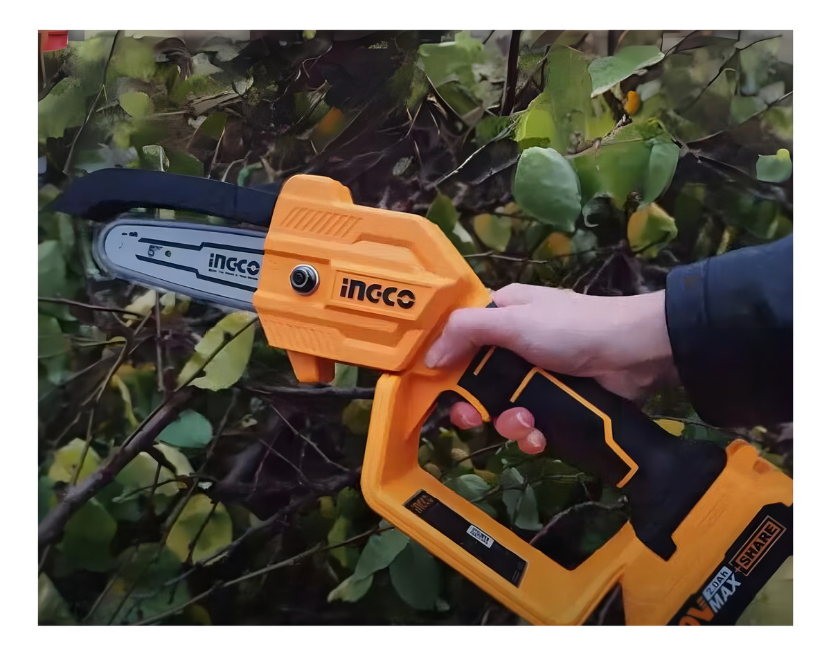 Mini Motosierra 5 Incluye Bateria 2ah Y Cargador Ingco Color Amarillo - Imagen 5