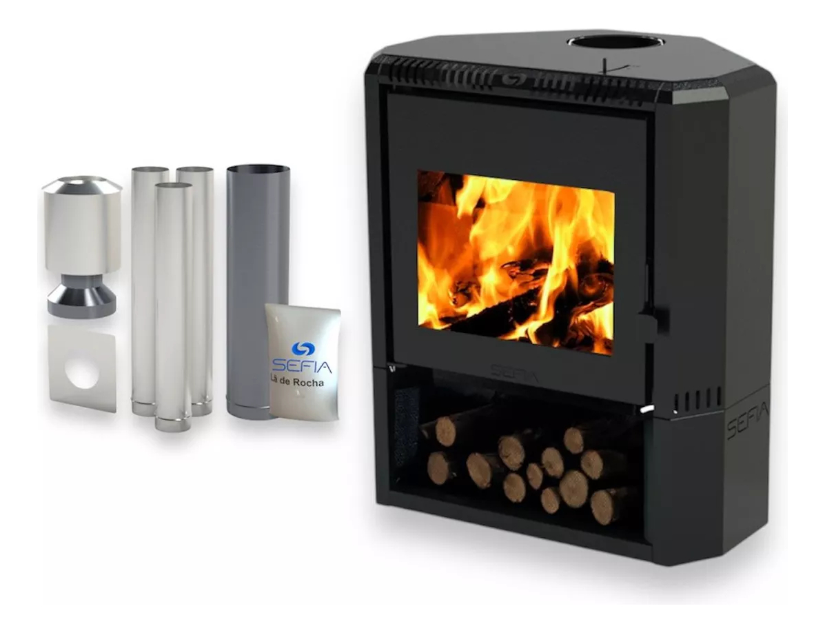 Calefactor Premium A Leña Esquinero 150m2