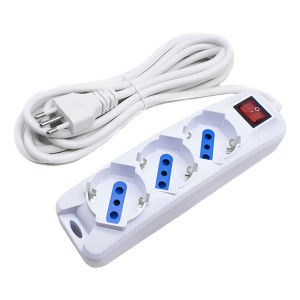 Alargue Led Life 3 Tomas Schuko 3m Con Llave Modelo Sl3503-3m Blanco