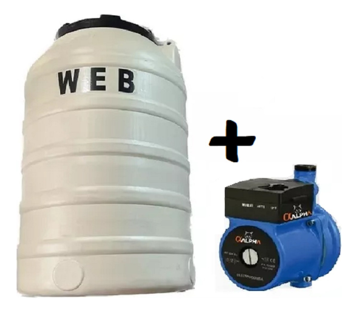 Tanque De Agua 350 Lts Tri Capa Web + Bomba Pres 1/8hp - Tyt - Imagen 2