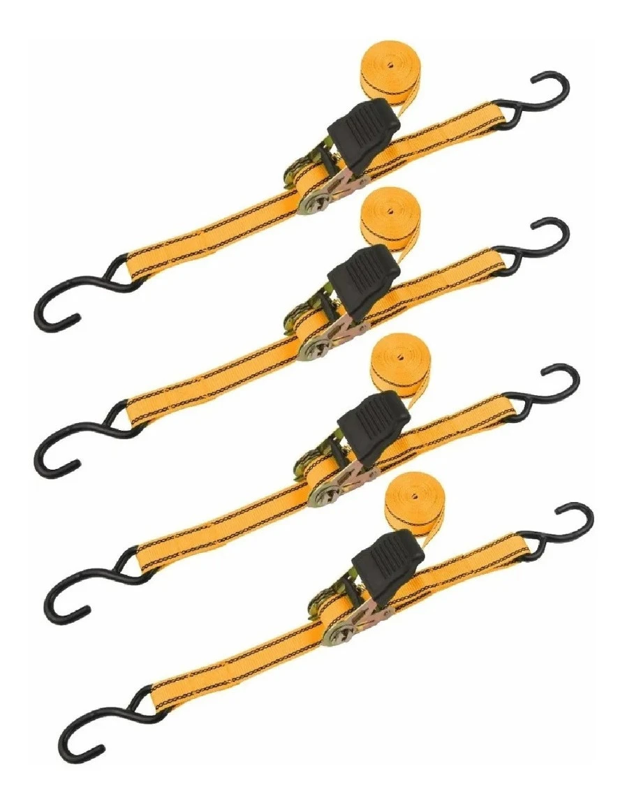 4 Cintas Catracas P/sujeción Tolsen Aprobada Gs 450kg 62254