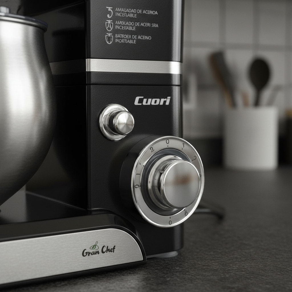 Batidora Planetaria Cuori Gran Chef Color Negro 1200w De Potencia Frecuencia 50 Hz X 60 Hz - Imagen 7