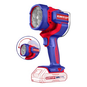 Linterna Industrial Inalamb 20v 2000 Lumens Emtop Elwli2088 Linterna Roja Y Azul Luz Blanco