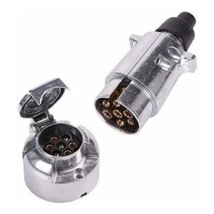 Kit Enchufe Metal Para Trailer Macho Y Hembra 7 Pines