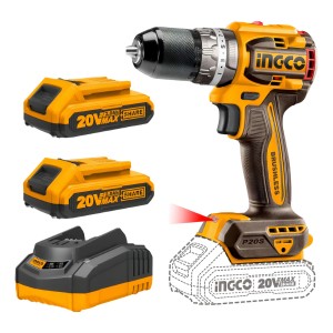 Kit De Destornilladores Y Taladros + 2 Bat + 1 Carr- Ingco Amarillo