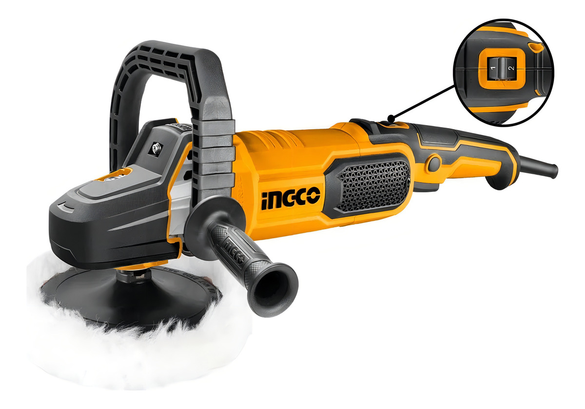 Lustradora Pulidora 7 1400w Con Velocidad Variable Ingco Color Naranja Oscuro