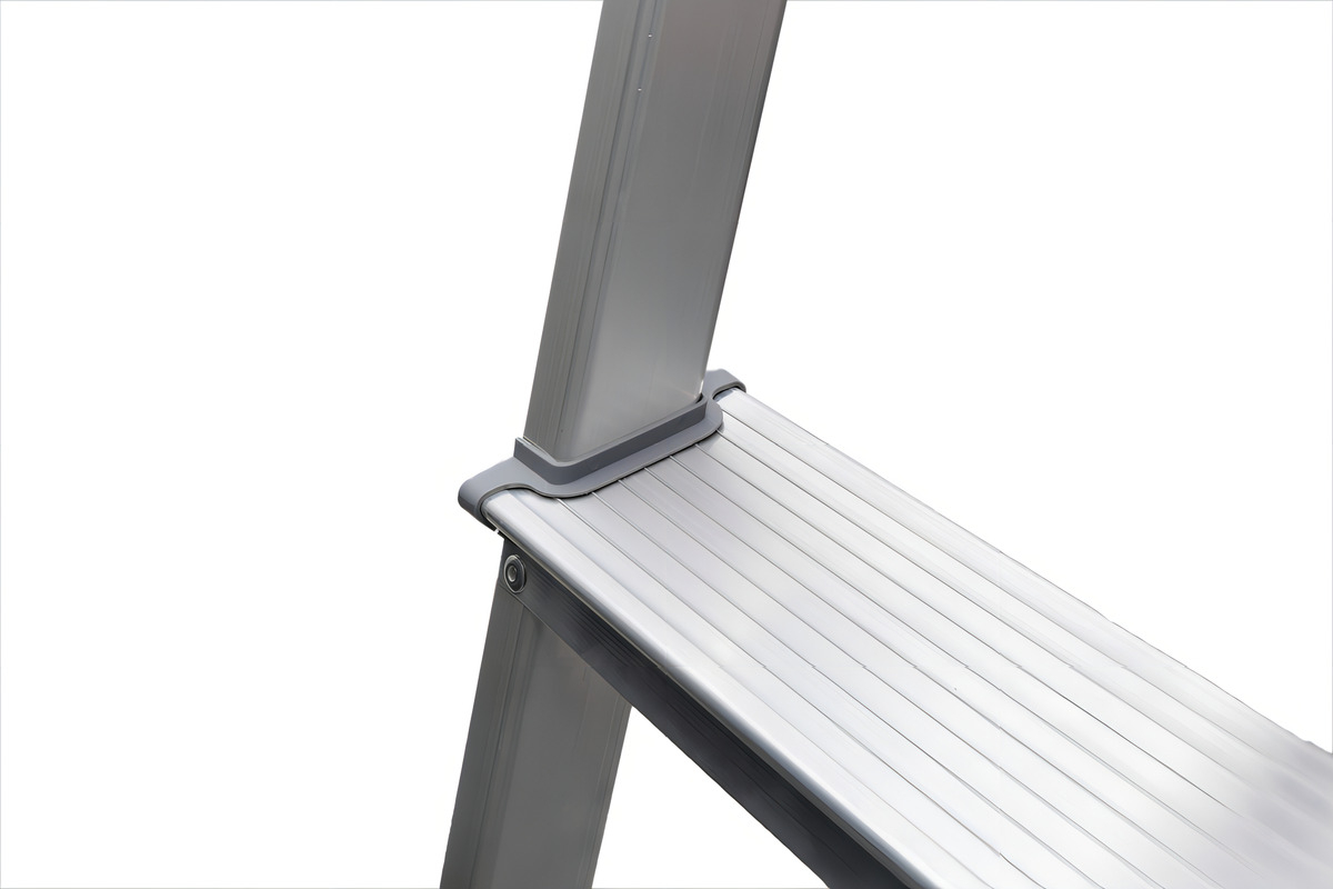 Escalera Tijera Aluminio Stelko 5 Escalones Plegable 1.65m Plateado - Imagen 4