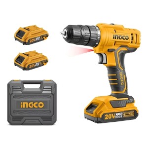 Taladro Atornillador Ingco 20v Con 2 Bat + Maletin Tyt