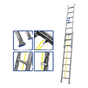 Escalera Extensible 2 X 8 Esc 2 Aluminio Wld8h16 Wadfow Color Gris