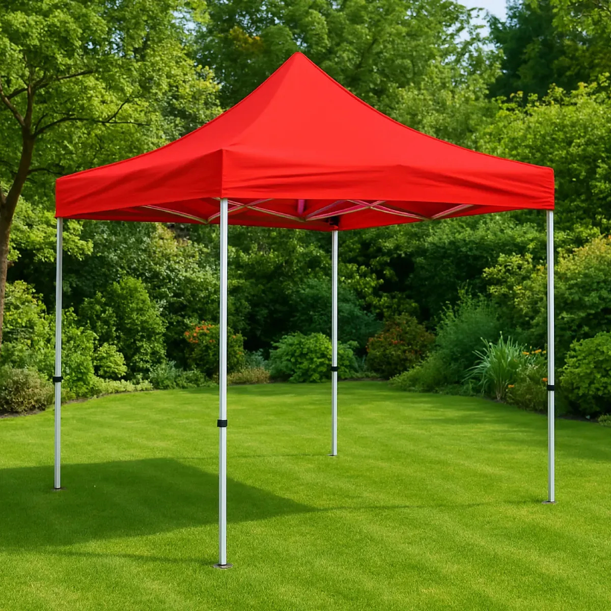 Gazebo 3x3 Reforzado, Impermeable Con Filtro Uv. Calidad Color Rojo - Imagen 4