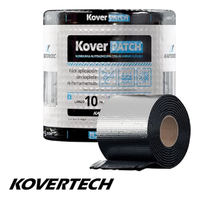 Membrana Autoadhesiva Kovertech Rollo 15cm X 10mts Aluminio Azul - Imagen 2