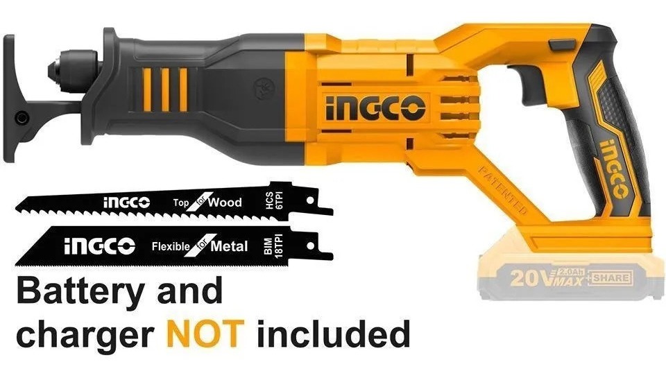 Sierra Sable Recíprocante Inalámbrica Ingco Pofesional Crsli1151 20v - Imagen 2