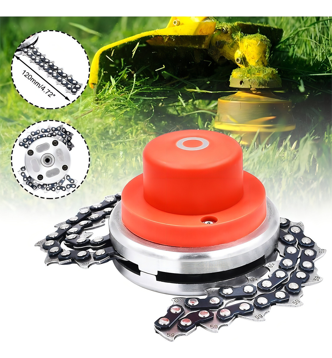 Bobina De Disco Con Cadena Para Desbrozadoras Toyama Tekna Lira, Color Naranja - Imagen 5