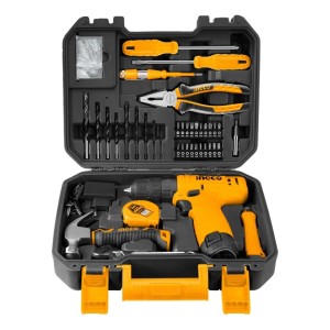 Kit Atornillador 12v + Accesorios 81 Pzas Ingco Hkthp10 Color Amarillo Frecuencia 50 Hz / 60hz