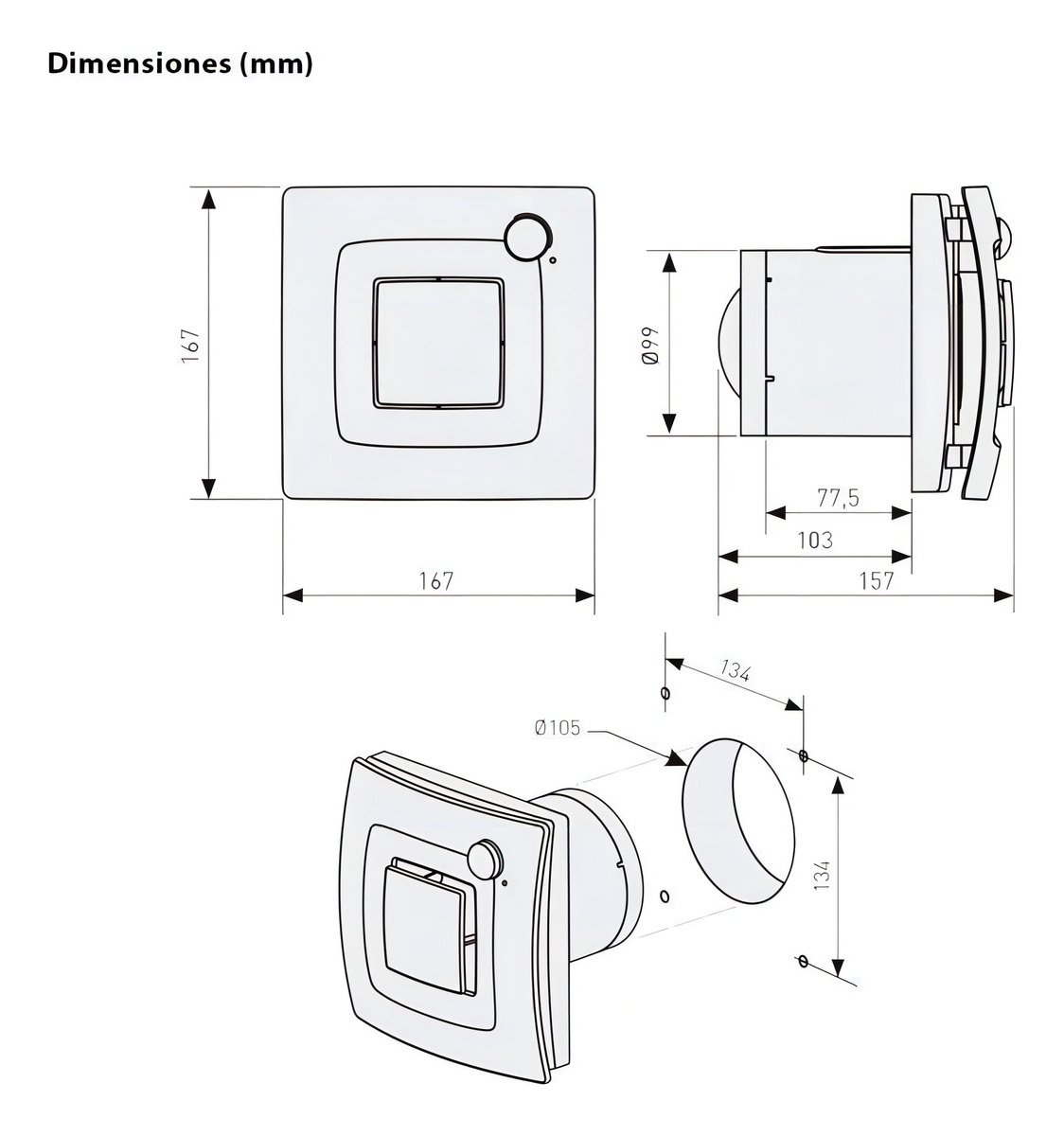Extractor De Aire Baño Soler & Palau Silent 100 Dual - Sas - Imagen 3