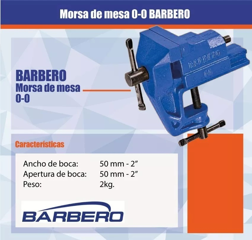 Morsa De Mesa Barbero 00 Hierro Fundido Apertura 50mm - Imagen 2