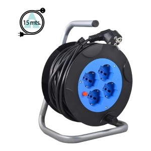 Alargue Carrete Enrrollador 4 Tomas Interruptor 15 Mts Cable
