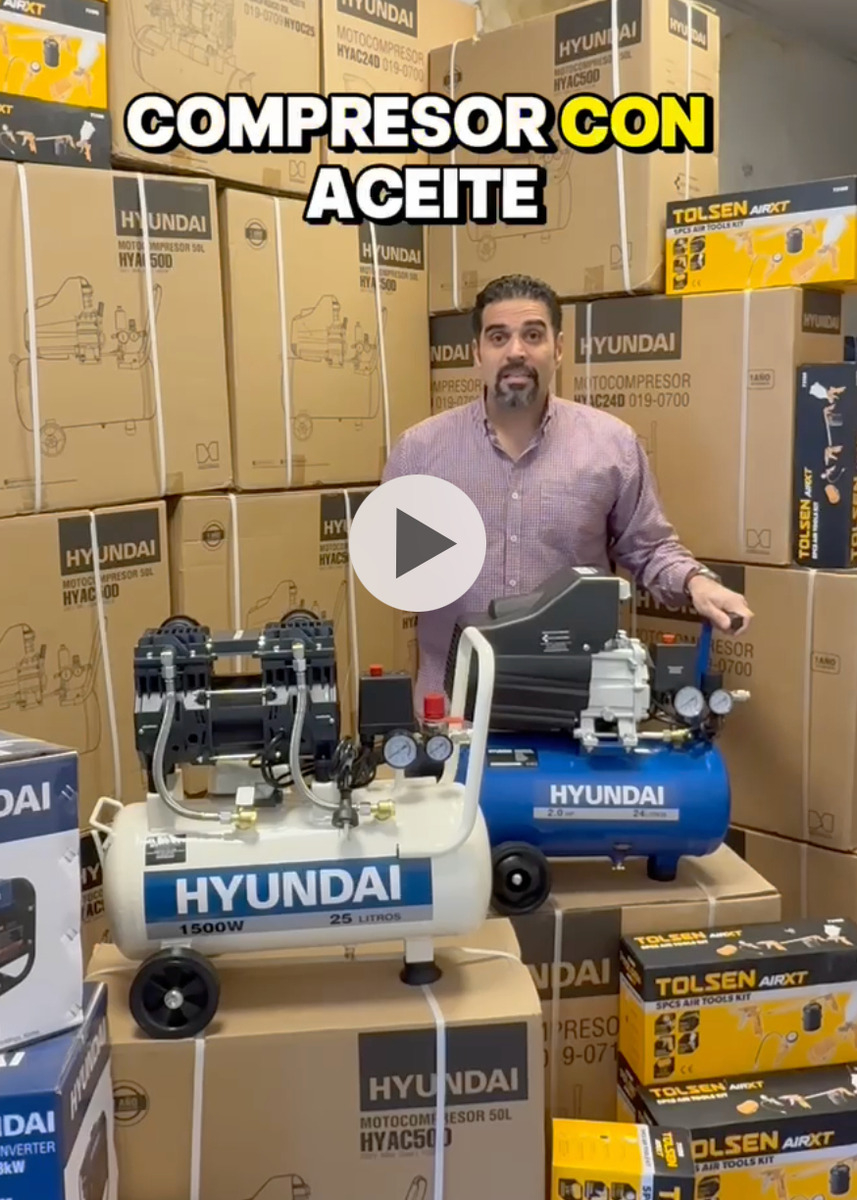 Compresor Hyundai Roraima 50l 2hp 116psi Portátil + Kit Color Azul Fase Eléctrica Monofásica Frecuencia 60 - Imagen 3