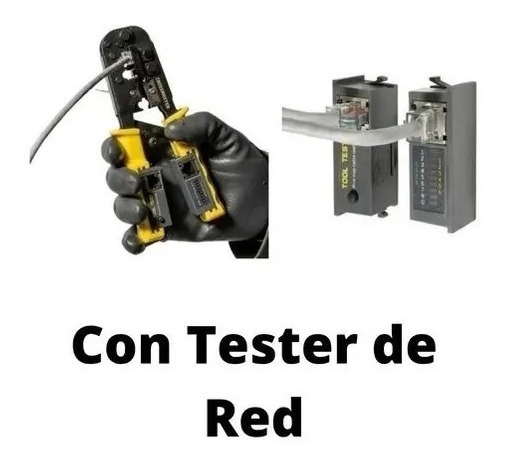 Pinza Crimpeadora Rj45 C Crique Y Tester De Red Crossmaster