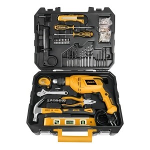 Ff Kit 101 Herramientas Y Taladro 650w Valija Plastica Ingco Color Amarillo