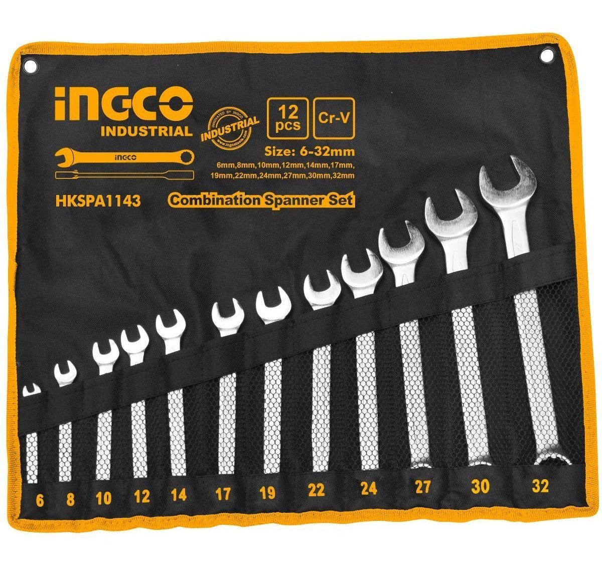 Juego 12 Llaves Combinadas 6-32mm Hkspa1143 Ingco Industrial