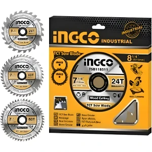 Set 3 Disco Sierra Circular 7 1/4 De 24, 40, 60 Diente Ingco