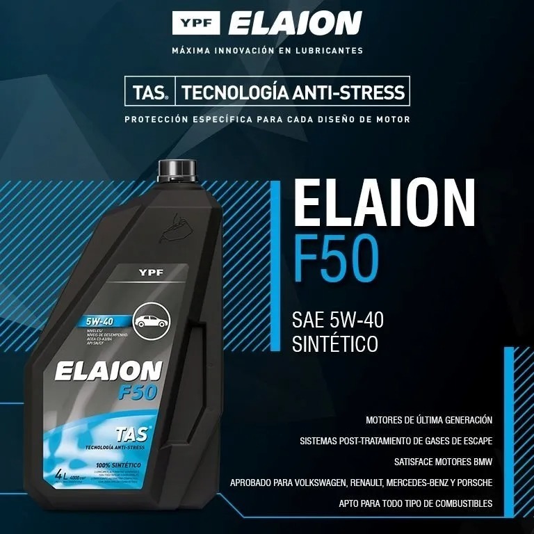 Aceite Ypf Elaion F50 5w40 Sintetico 5w40 - Tyt - Imagen 2