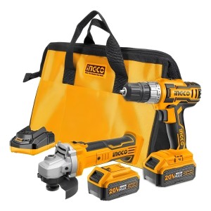 Amoladora 20v+ Taladro Atornillad 20v Percutor Ingco 2 Bat