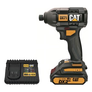 Atornillador De Impacto Inalámbrico Cat Dx71b Sin Carbón Color Negro