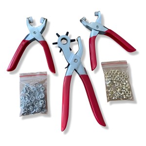 Set De 3 Piezas Sacabocado Pinzas Coloca Ojalillos Equus