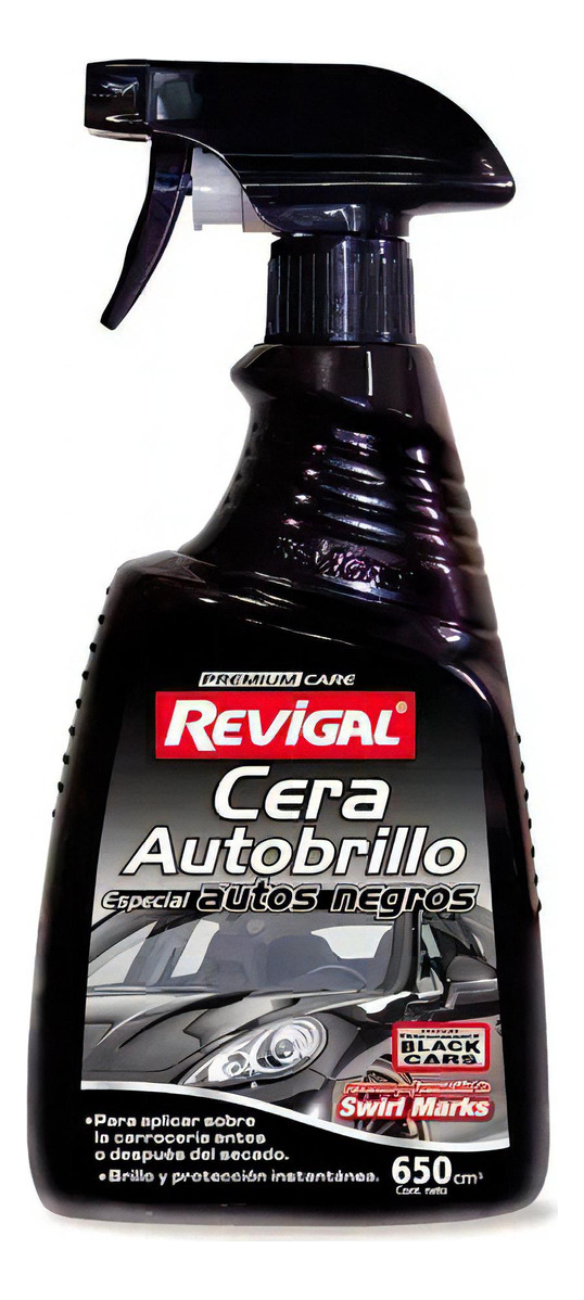 Cera Autobrillo Líquida Para Autos Negros Revigal 650 Ml Brillante