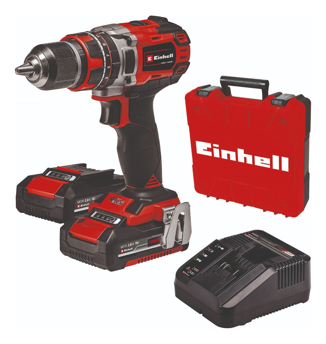 Taladro Einhell Percutor Brushless 2 Bateria 2 Amper Kit Color Rojo Frecuencia 50 Hz/60 Hz