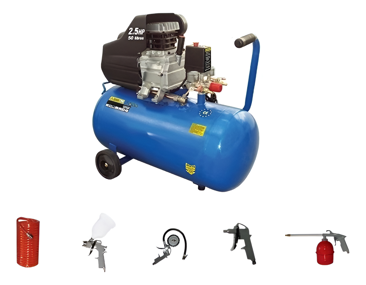 Compresor De Aire Tyt 2hp 25 Lts + Kit De Aire 5pz - Tyt