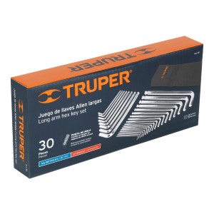 Llaves Allen Truper Juego 30 Piezas Estuche Plástico All-30 Color Cromado