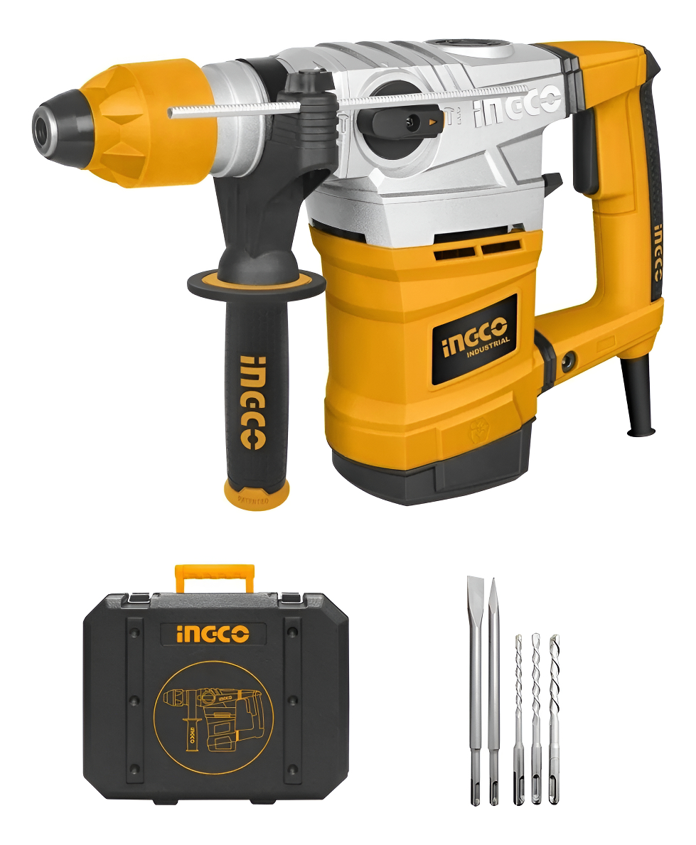 Rotomartillo Electroneumático Ingco Industrial Rh18008 Amarillo Frecuencia De 50hz/60hz Con 1800w De Potencia 220v-240v