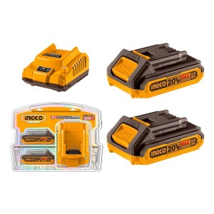 Set X2 Bateria 20v 2amp + 1 Cargador Ingco Fbcpk1222 - Smf