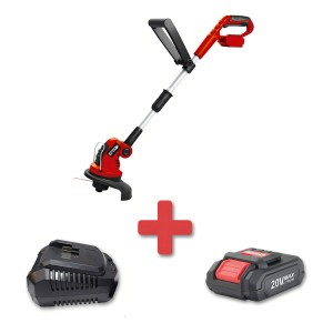 Bordeadora Inalambrica + Cargador 20v + Bateria 2.0 Equus Rojo