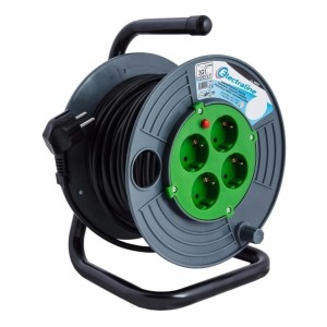 Alargue Electrico Enrrollador 16 A Cable 20 M 4 Tomas Schuko