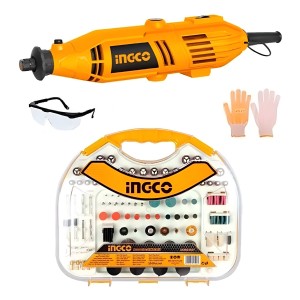 Kit Mini Torno Rectificadora Ingco +299pcs + Valija +extensi