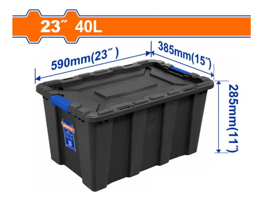 Caja Plastica Baul De Herramientas 40 Lts Wadfow Wtb3340 Color Negro - Imagen 2