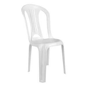 Silla Pvc Reforzada Con Apoya Brazos Blanca Hasta 120kgs Tyt