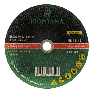 Disco Corte 9 Metal Montana 230x2.0 Mm 25 Unidades