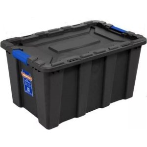 Caja Contenedor Plastico Apilable Negro 80lt Wadfow Wtb3380