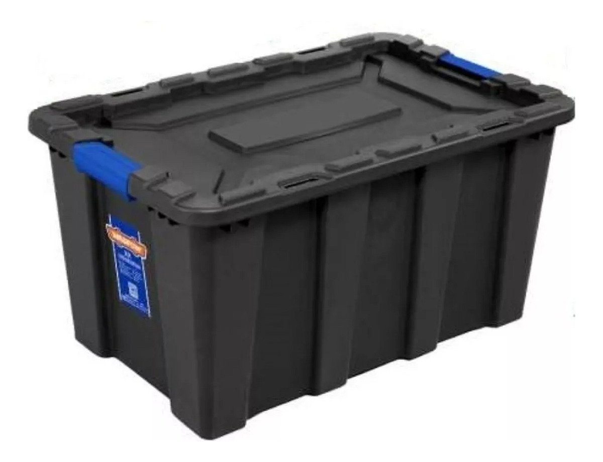 Caja Plástica Wadfow Contenedor Almacenamiento 80l Wtb3380 Color Negro
