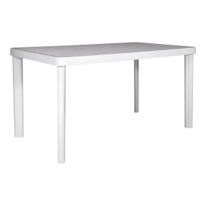 Mesa De Jardin Plastica Bali Rectangular Blanco Garden Life
