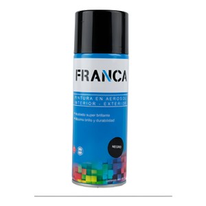 Esmalte En Aerosol 400ml Franca - Mate Brillante Y Satinados Color Negro Mate