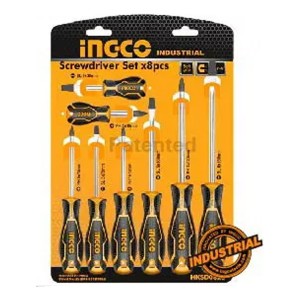 Ff Jgo 8 Destornilladores Ingco Hksd0828 Industrial Imantado