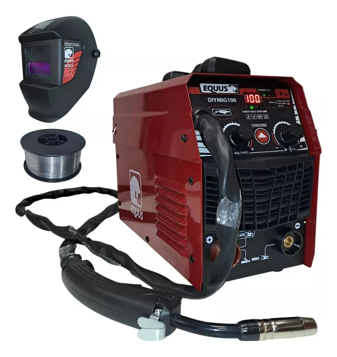 Soldadora Inverter 3en1 Mig-mma-tig 100a Equus Careta Alambr - Imagen 2