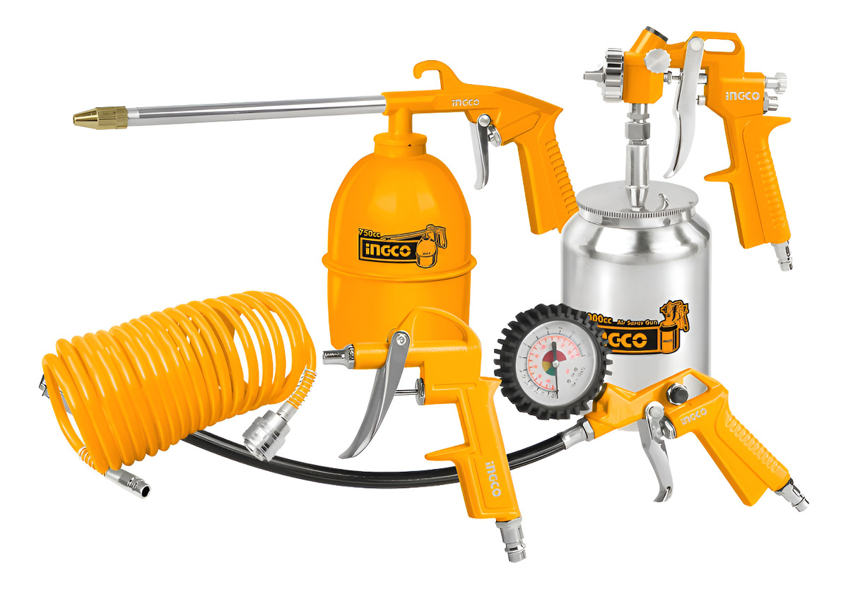 Kit 5 Piezas Ingco Compresor Tacho Metal Akt0051 - Tyt